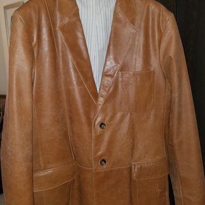 Claiborne Cognac Leather blazer 40R